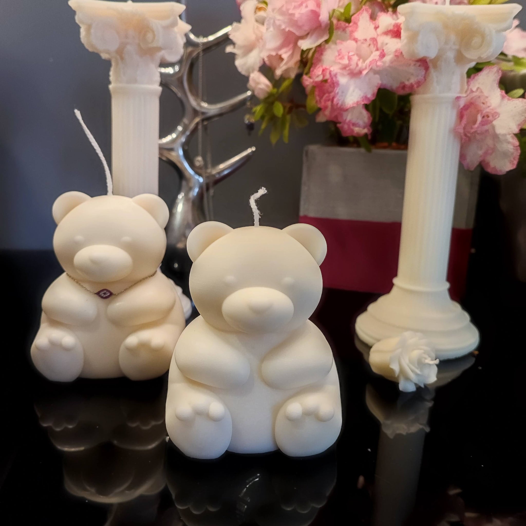 Scented Jar candle with Teddy bear on top │ Soy Wax Candle