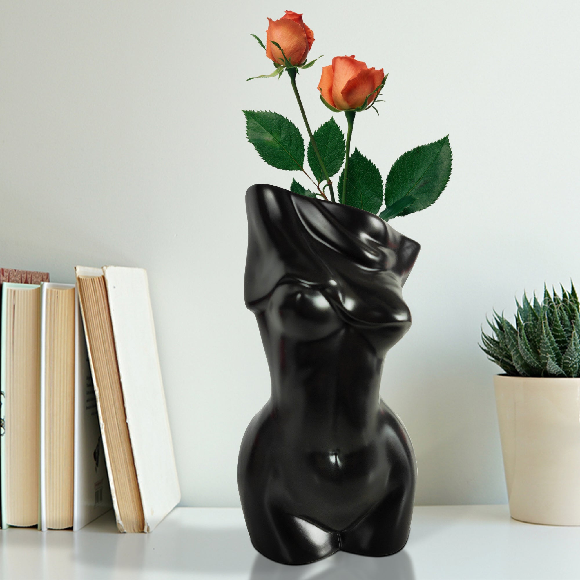 Mila Moya Ceramic Flower Vase | 8in x 4in | Undressing Naked Female Body | Woman Nude Shape Vase for Home Decor