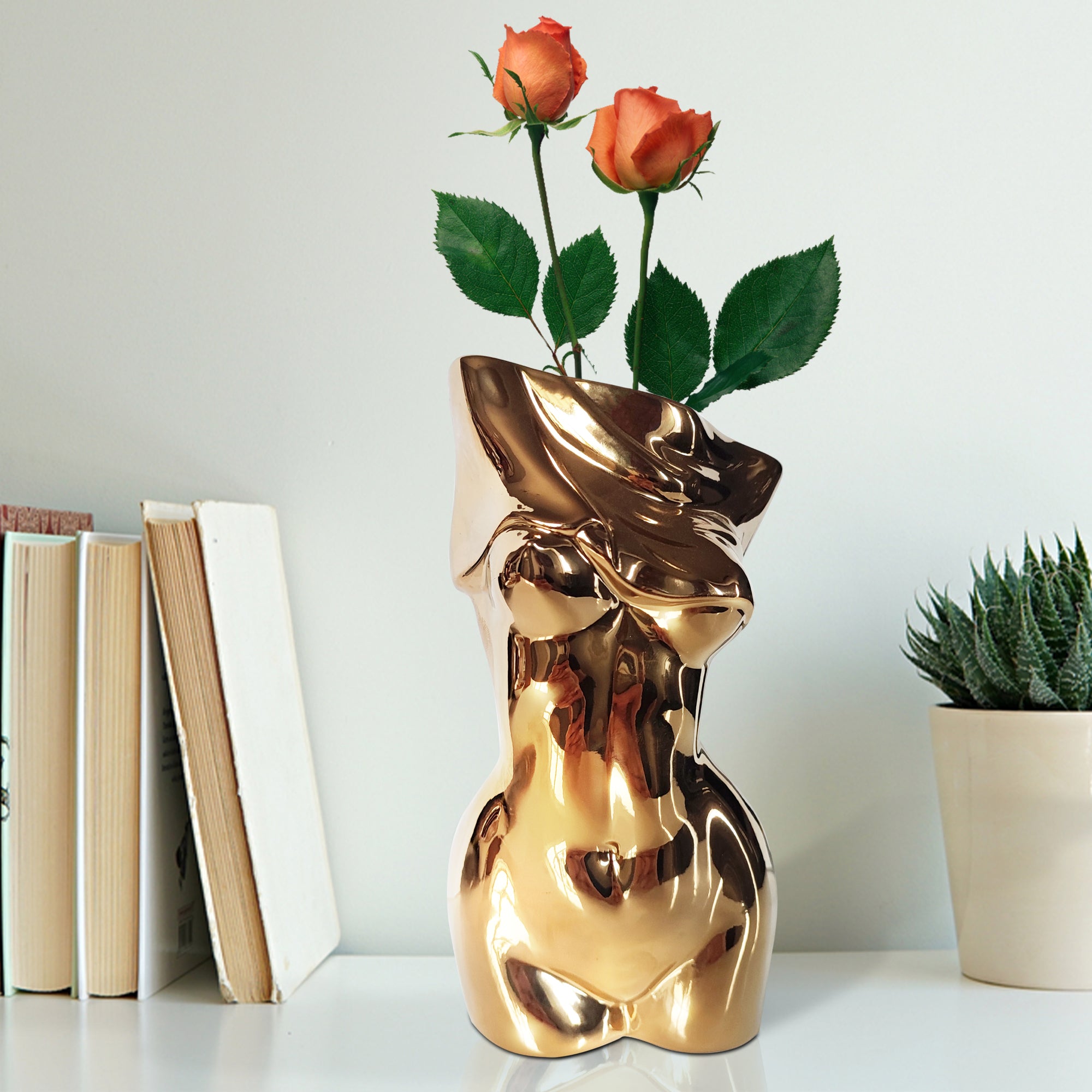 Mila Moya Ceramic Flower Vase | 8in x 4in | Undressing Naked Female Body | Woman Nude Shape Vase for Home Decor