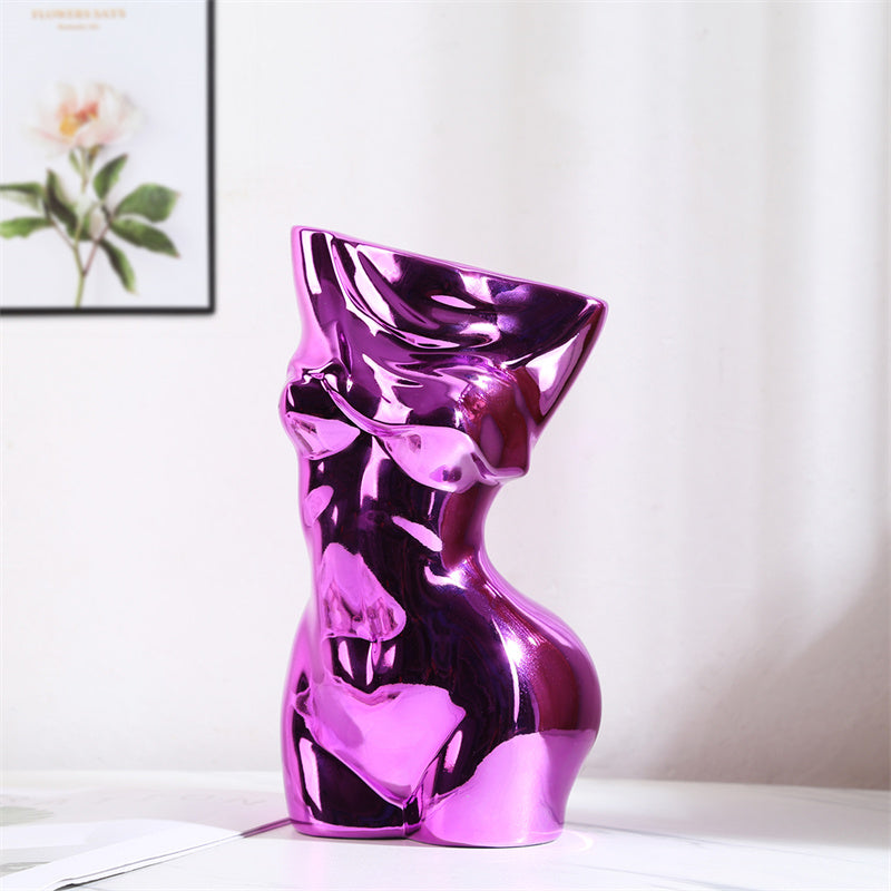 Mila Moya Ceramic Flower Vase | 8in x 4in | Undressing Naked Female Body | Woman Nude Shape Vase for Home Decor