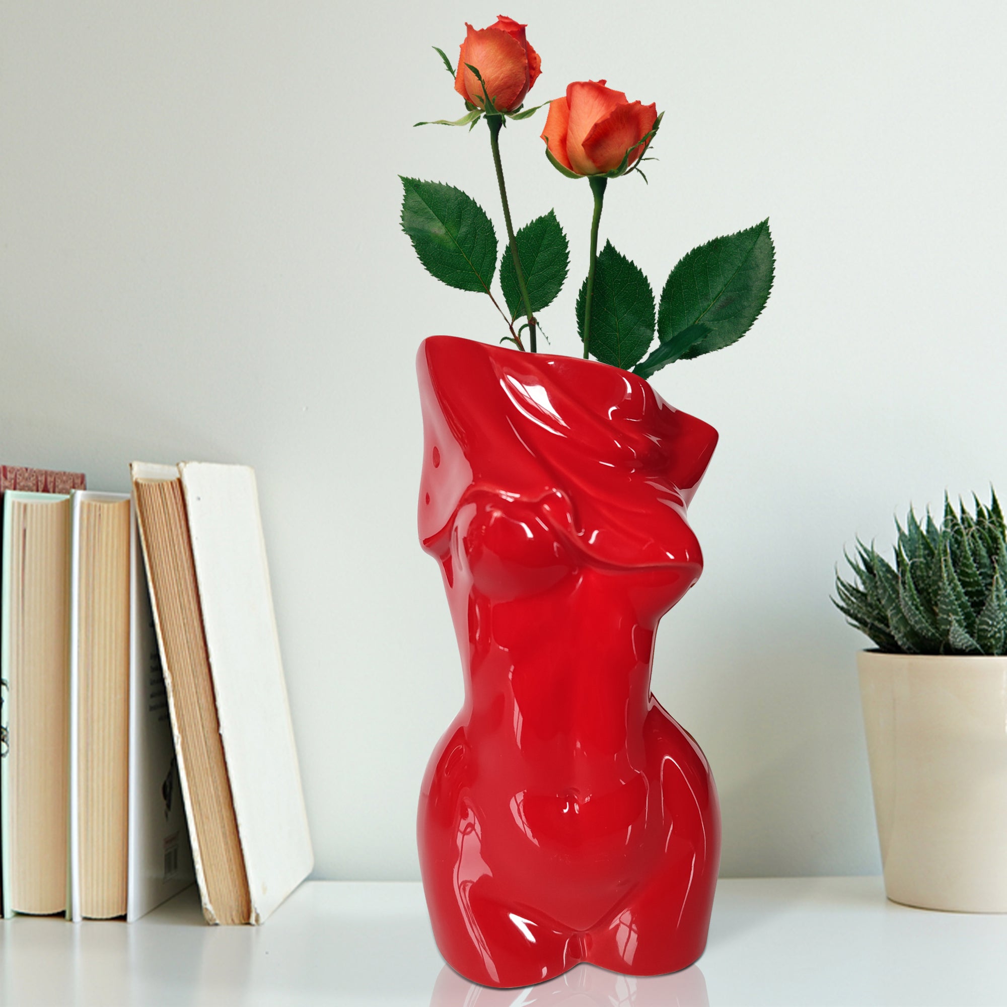 Mila Moya Ceramic Flower Vase | 8in x 4in | Undressing Naked Female Body | Woman Nude Shape Vase for Home Decor