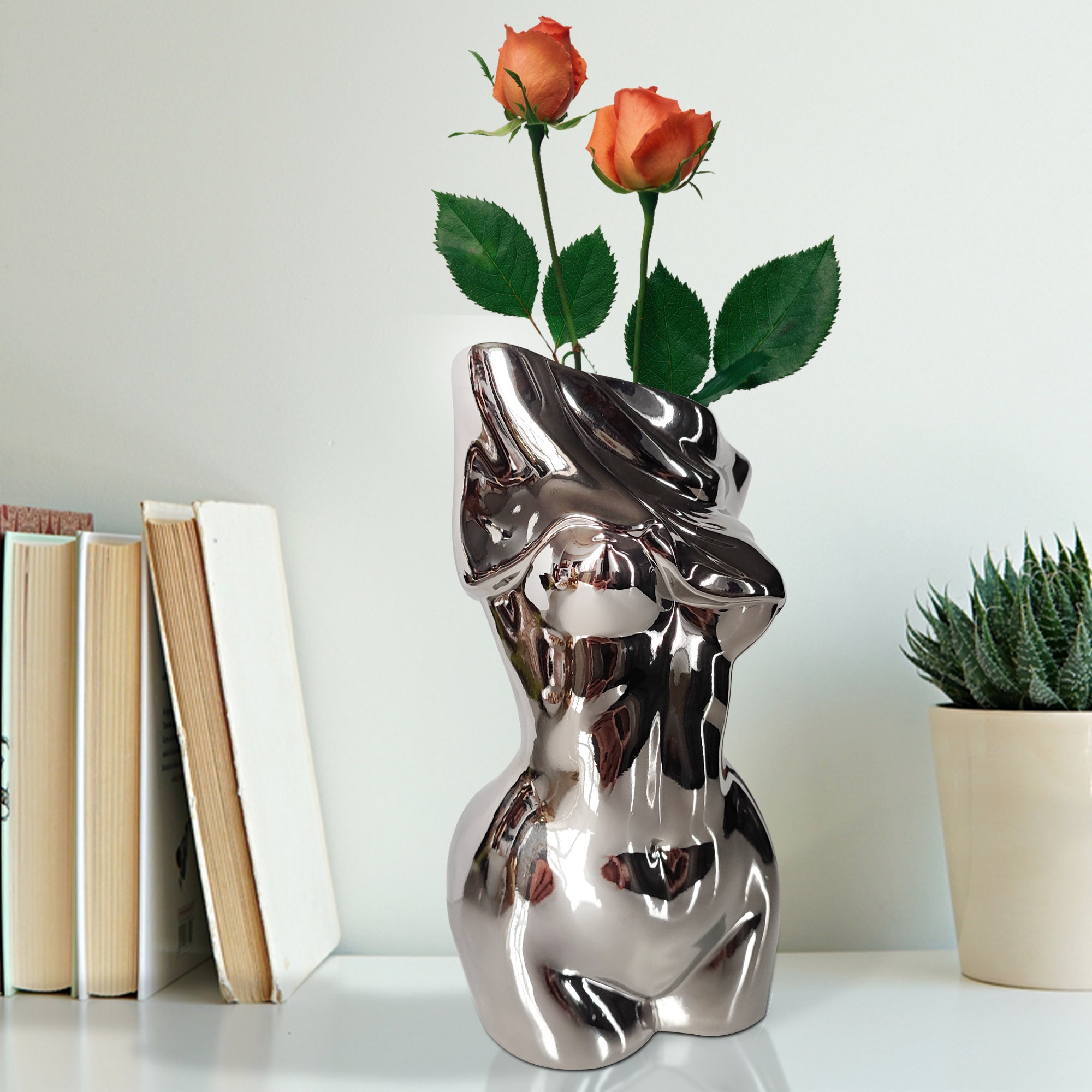 Mila Moya Ceramic Flower Vase | 8in x 4in | Undressing Naked Female Body | Woman Nude Shape Vase for Home Decor